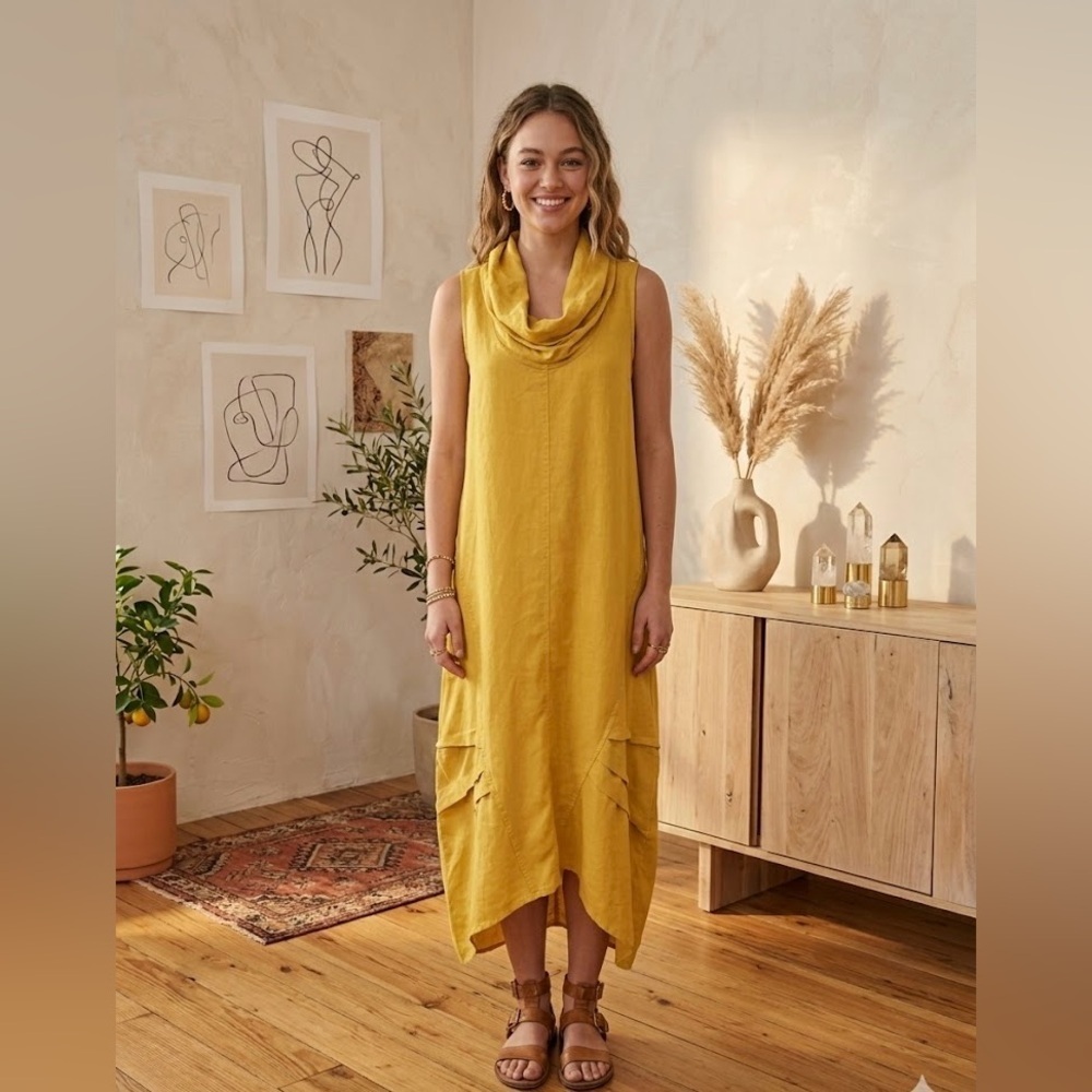 Cynthia Rowley Yellow Asymmetrical Dress - Small